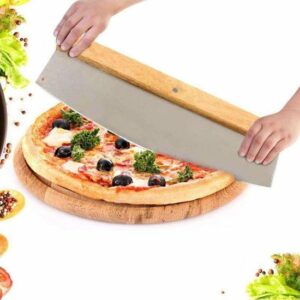 Decopatent® PRO Pizzasnijder RVS met houten handvat