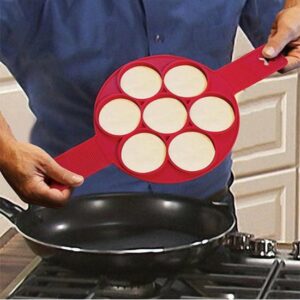Siliconen Bakvorm voor Pannenkoek of Ei – Pannenkoekenmaker - Mini Pannenkoeken Vorm – Maak snel en gemakkelijk 7 perfecte kleine pannekoeken
