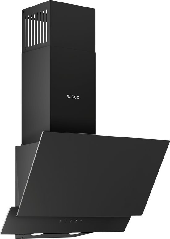 Wiggo WE-E523G(B) - Schuine dampkap - 50cm - Zwart Dubbel Glas