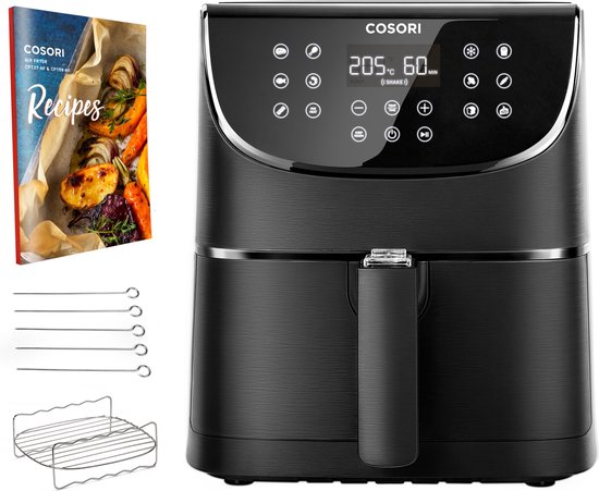 Cosori Airfryer XL 5.5L - inclusief spiezenrek en 5 spiesjes - Zwar