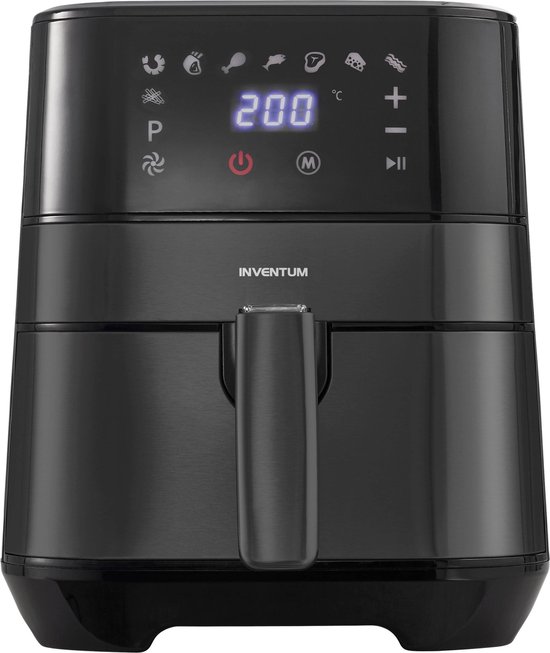 Inventum GF350HLDB - Airfryer - Heteluchtfriteuse - Inhoud 3.5 liter - Zwart/RVS