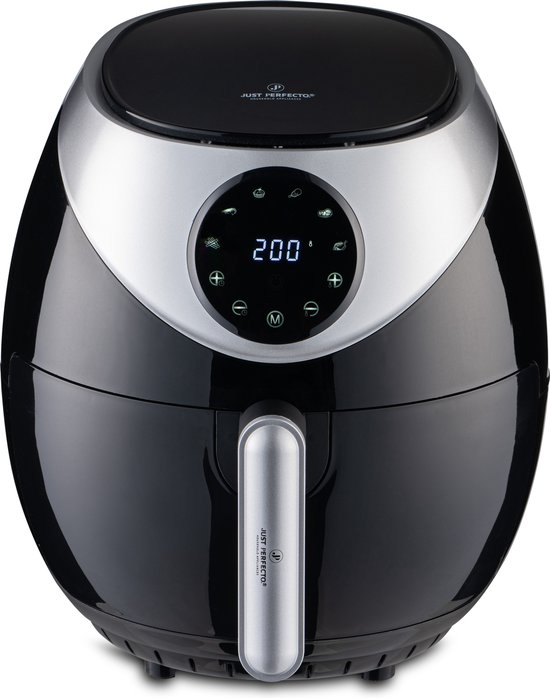 Just Perfecto Airfryers XL 3.2L - 1400W - LED Touch Screen Hetelucht friteuse Met Grilplaat - Air Fryer Zonder Olie - Braden - Grillen - Bakken - Roosteren én Frituren - 9 voorgestelde Programmaʼs hetelchtfriteuse