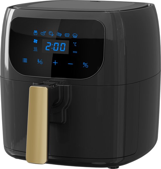 Komfortec Airfryer XXL Digitaal - Friteuse zonder olie XXL - Heteluchtfriteuse - Inhoud 4.5 Liter – LED display met touchscreen - 6 programmaʼs – Zwart