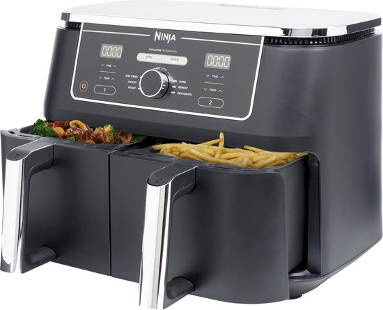 Ninja Foodi AF400EU Dubbele Airfryer XXL - Twee Kookvakken - 9.5 Liter - 2470 Watt - Dual Zone Technologie