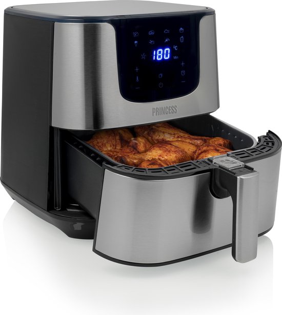 Princess 182060 Digitale Airfryer Deluxe XXL – Heteluchtfriteuse - Inhoud 5.5 liter